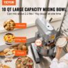 VEVOR Kommerzieller Küchenmixer, 10 l kommerzieller Standmixer mit 3 einstellbaren Geschwindigkeiten, 550 W Teigmixer mit Edelstahlschüssel und 3 Mixaufsätzen, ideal für Restaurant, Bäckerei, Konditorei, Café – Bild 2