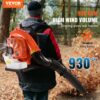 VEVOR Laubbläser als Rucksack, 79 CC 2-Takt Benzin-Laubbläser mit 3-Liter-Kraftstofftank, 930 CFM Luftvolumen, 184 MPH Geschwindigkeit, ideal für Rasenpflege, Laubreinigung und Schneeräumung – Bild 2
