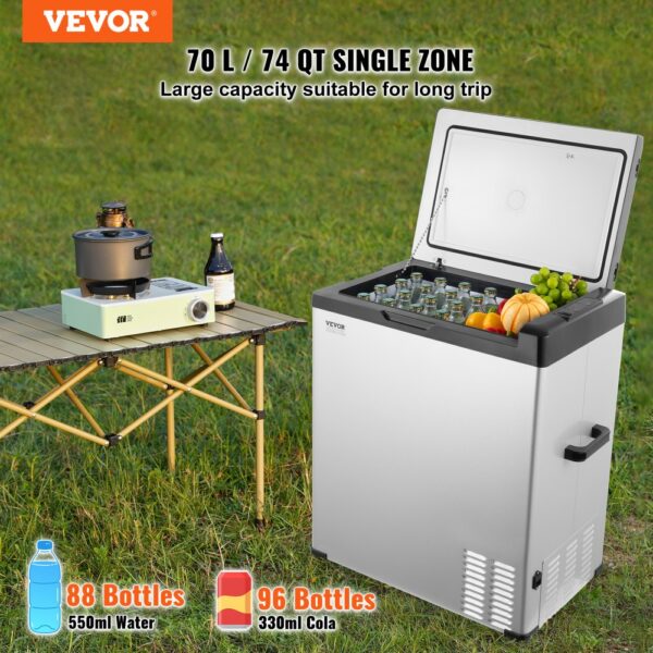 VEVOR Autokühlschrank, 12-Volt-Autokühlschrank, tragbarer 70-Liter-Einzelzonen-Gefrierschrank, einstellbarer Bereich von -4℉ bis 68℉, 12/24 V DC und 100-240 V AC-Kompressorkühler für Outdoor, Camping, Wohnmobil – Bild 2 VEVOR Autokühlschrank, 12-Volt-Autokühlschrank, tragbarer 70-Liter-Einzelzonen-Gefrierschrank, einstellbarer Bereich von -4℉ bis 68℉, 12/24 V DC und 100-240 V AC-Kompressorkühler für Outdoor, Camping, Wohnmobil – Bild 2