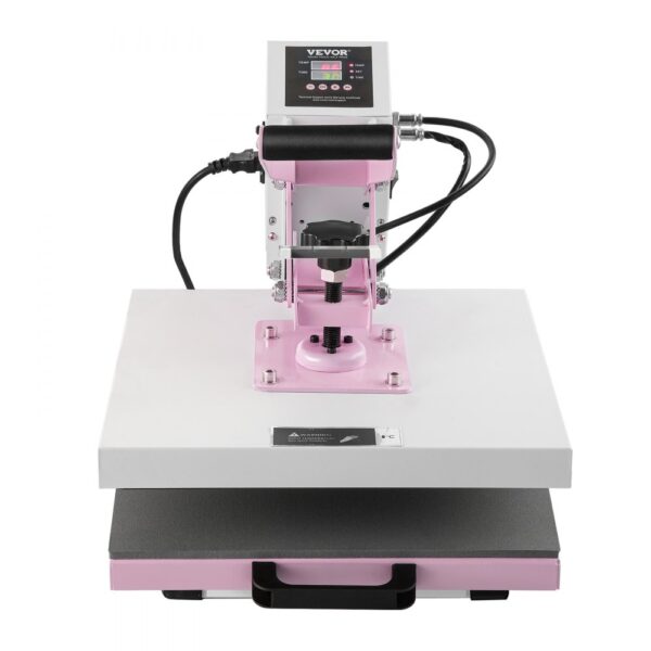 VEVOR Wärmepresse, 15 x 15 Zoll digitale Wärmepresse, herausziehbare Wärmeübertragungsmaschine, schnelles und gleichmäßiges Aufheizen, 2-lagige Isolierbaumwolle, Wärmeübertragungsmaschine für T-Shirts/Kissen/Taschen, Rosa