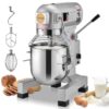 VEVOR kommerzieller Küchenmixer, 18,7 L Standmixer mit 3 einstellbaren Drehzahlen, 1100 W Teigmixer mit Edelstahlschüssel und 3 Mixaufsätzen, ideal für Restaurant, Bäckerei, Konditorei, Café usw.