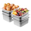 VEVOR 1/2-Größe 1/2 Gastronormbehälter, Edelstahl Behälter 6 Stk. 325 x 266 x 148 mm Speisebehälter, kommerzieller Dampfpfanne Warmhaltebehälter, Hotelpfanne Tisch Food Pan Buffet