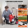 VEVOR Rohrreinigungsmaschine 120 Fuß x 6/5 Zoll, 1100 W elektrische Rohrreinigungsmaschine mit manueller Zufuhr – mit 6 Schneidern und CW/CCW-Steuerung für 4" bis 8" Rohre – Bild 2
