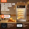 VEVOR Kommerzieller Speisenwärmer für 14-Zoll-Pizza, 4-stufiger Pizzawärmer mit rotierender Dampfheizung, 30℃~85℃ Temperaturregelung und Temperaturanzeige, 25 W Ofenlicht + obere LED für Pizzeria, Restaurant – Bild 2