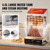 VEVOR Hot Dog Dampfgarer, 37L, 2-stufiger Hot Dog Hütten-Dampfgarer, 30℃~85℃, elektrischer Brötchenwärmer mit Schiebetüren aus gehärtetem Glas, Trennplattenzange, für Hot Dogs & Brötchen – Bild 4