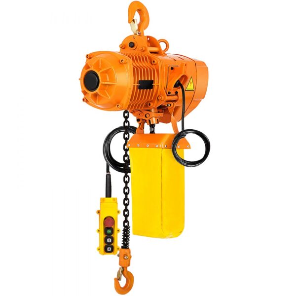 VEVOR Elektrischer Kettenzug, 2200 lbs Tragkraft, 13 ft Hubhöhe, 11 ft/min Geschwindigkeit, 230 V, einphasiger Brückenkran mit G80-Kette, 10,8 ft Kabelfernbedienung für Garage, Geschäft, Hotel, Zuhause