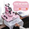 VEVOR Hitzepresse Transferpresse 30x38cm 5 in 1 Tumbler Presse T-Shirts Rosa – Bild 4