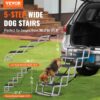 VEVOR Hundetreppe für Autos, breite 5-stufige Hundeautotreppe, zusammenklappbare Hundeautorampe mit rutschfester Oberfläche, tragbare Haustiertreppe aus leichtem Aluminium für Auto, SUV und LKW, trägt bis zu 68 kg – Bild 2