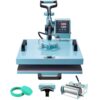 VEVOR Hitzepresse, 15 x 15 Zoll, 5-in-1-Wärmeübertragungsmaschine mit 30-oz-Tumbler-Presse, 360° wegschwenkbares T-Shirt-Pressen, digitale präzise Steuerung, für T-Shirts/Tassen/Hüte/Teller, grün