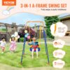 VEVOR Schaukel-Sets für den Garten, 3-in-1-Schaukel-Set für Kleinkinder mit 4 Sandsäcken, faltbarem Metallständer, einfach aufzubauen, Schaukel-Set für drinnen und draußen für Kinder von 3–6 Jahren, Jugendliche von 6–10 Jahren und Teenager ab 10 Jahren – Bild 2
