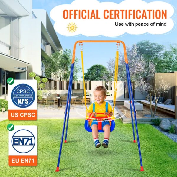 VEVOR Schaukel-Sets für den Garten, 3-in-1-Schaukel-Set für Kleinkinder mit 4 Sandsäcken, faltbarem Metallständer, einfach aufzubauen, Schaukel-Set für drinnen und draußen für Kinder von 3–6 Jahren, Jugendliche von 6–10 Jahren und Teenager ab 10 Jahren – Bild 5