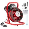VEVOR Rohrreinigungsmaschine 50 FT x 3/8 Zoll, Kanalisationsspirale mit manueller Zuführung, 250 W elektrische Rohrreinigungsmaschine mit 4 Schneidern und luftaktiviertem Fußschalter für 2" bis 4" Rohre