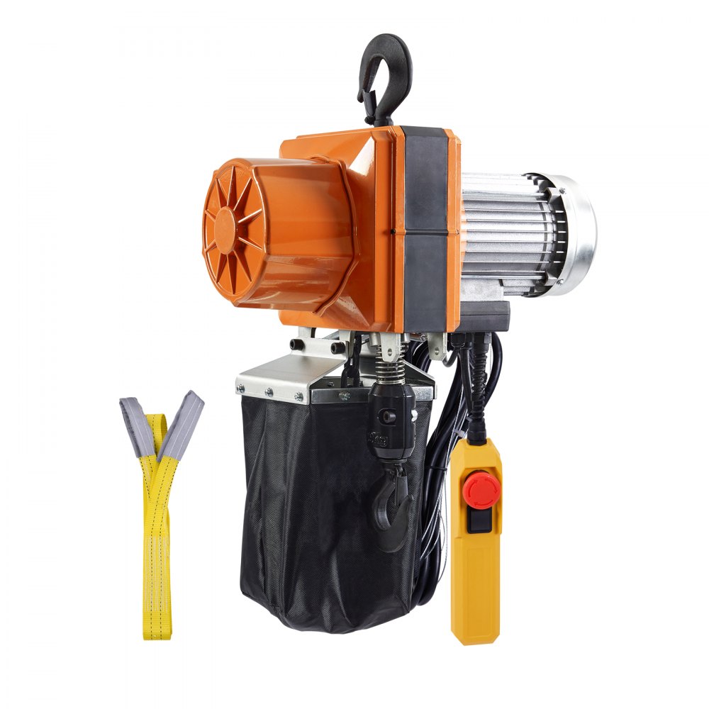 VEVOR Elektrischer Kettenzug, 2200 lbs Tragkraft, 10 ft Hubhöhe, 10,5 ft/min Geschwindigkeit, 230 V, einphasiger Brückenkran mit G100-Kette, 10 ft Kabelfernbedienung für Garage, Geschäft, Hotel, Zuhause