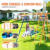 VEVOR Schaukel-Sets für den Garten, 6-in-1-Schaukel-Set mit 2 Schaukeln, Trapezstange, Kletterleiter, Kletternetz und Basketballkorb, 200 kg Tragkraft, robustes Metall-Schaukel-Set für den Außenbereich für Kinder ab 3 Jahren – Bild 4