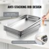 VEVOR 6er-Pack Hotelpfannen, Dampfpfanne in voller Größe mit Anti-Stau-Funktion, 0,8 mm dicke Edelstahl-Dampftischpfanne für Restaurants, 2,5 Zoll tiefe kommerzielle Tischpfanne, Catering-Aufbewahrungspfanne für Lebensmittel, für Industrie und Wissenschaft – Bild 4