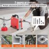 VEVOR 250W Rohrreinigungsmaschine Rohrreinigungsgerät, 20mx15,8mm/4,6mx9,5mm Stahlseile für Rohre von 4-10 cm, mit 7 Schnellwechsel-Rohrschneidern für Wohnungen, Büros und öffentlichen Räumen – Bild 4