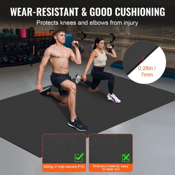 VEVOR Trainingsmatte, rutschfeste, hochdichte Premium-Yogamatte, Trainings-Yogamatte für Männer und Frauen, Fitness- und Trainingsmatte mit Tasche und Tragegurt, für alle Arten von Heim-Yoga, Pilates und Bodentraining (3 x 1,8 m) – Bild 4