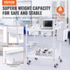 VEVOR Laborwagen mit 2 Ebenen, Laborwagen mit 2 Ablagen, 2 Schubladen und 4 leisen Rädern, mobiler medizinischer Wagen aus PP-Material, Laborrollwagen mit 3 Mülleimern für Labor, Klinik, Krankenhaus, Salon, weiß – Bild 2