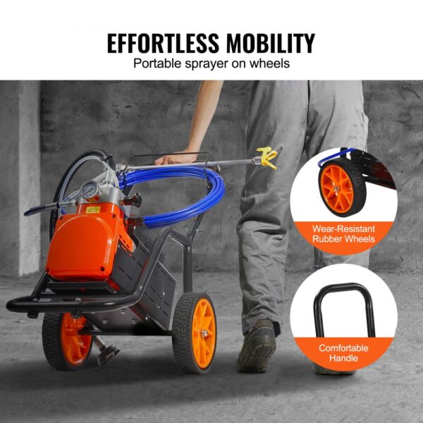 VEVOR Airless-Farbspritzgerät mit Membran, 1700 W effizientes Airless-Farbspritzgerät mit Wagen, 3000 psi Airless-Farbspritzgerät, mit Verlängerungsstang, 3,5 L/min Hochdruck Airless Farbsprühsystem – Bild 5 VEVOR Airless-Farbspritzgerät mit Membran, 1700 W effizientes Airless-Farbspritzgerät mit Wagen, 3000 psi Airless-Farbspritzgerät, mit Verlängerungsstang, 3,5 L/min Hochdruck Airless Farbsprühsystem – Bild 5