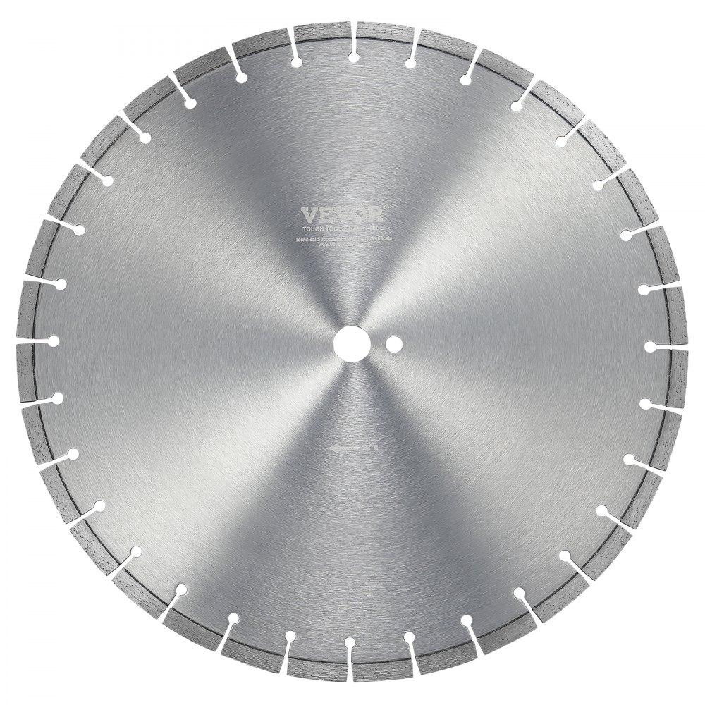 VEVOR Diamantsägeblatt Betonsägeblatt 45 cm für Nass- oder Trockenarbeiten, 12 mm Diamantsegmentsägeblatt mit flachen Zähnen, Mittellochdurchmesser 25,4 mm, für Beton, Zementplatten, Fliesen, Ziegel