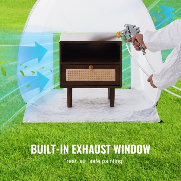 VEVOR Sprühfarben-Unterstand, 40 x 35 x 40 Zoll, tragbares Pop-Up-Sprühfarbenzelt mit integriertem Boden, Abluftfenster und Aufbewahrungstasche, faltbare Lackierkabine für Möbel, DIY-Hobby-Werkzeug-Malstation – Bild 4