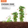 VEVOR 6er-Pack Tomatenkäfige für den Garten, 48 Zoll Tomatenspalier-Pflanzenpfahl-Unterstützung, stapelbarer hoher Pflanzenstützkäfig, für Hochbeete, Gemüse, Blumen und Kletterpflanzen – Bild 2