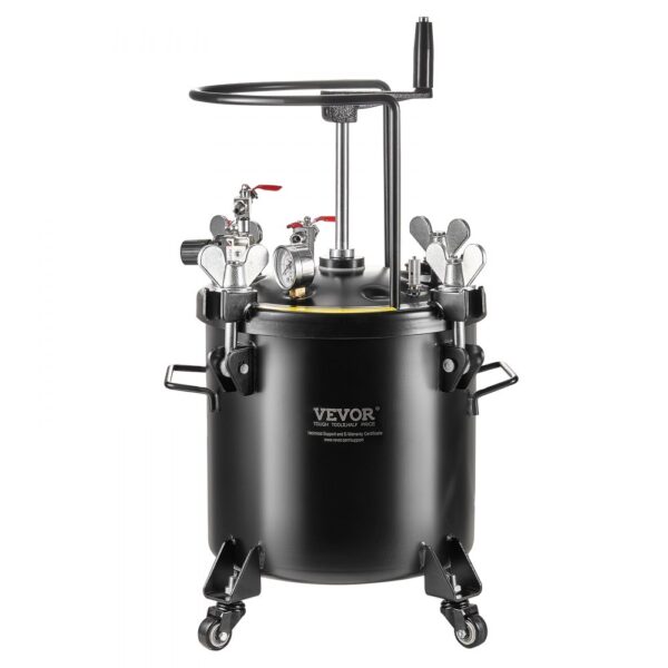 VEVOR Druckbehälter für Sprühfarbe, 20 L Druckbehälter, 70 psi einstellbarer Druck, Druckbehälter-Farbbehälter mit Rollen und Dichtmittel zur Leckreparatur, für Heimdekoration und Industrielackierung
