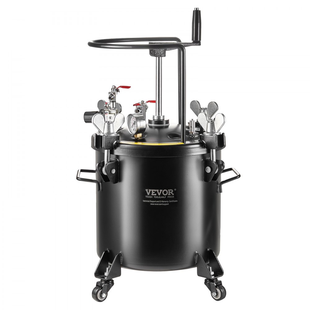 VEVOR Druckbehälter für Sprühfarbe, 20 L Druckbehälter, 70 psi einstellbarer Druck, Druckbehälter-Farbbehälter mit Rollen und Dichtmittel zur Leckreparatur, für Heimdekoration und Industrielackierung