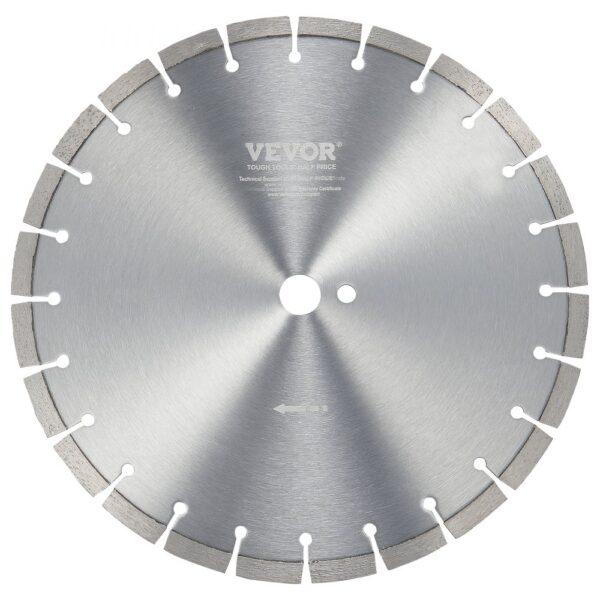VEVOR Diamantsägeblatt, 14 Zoll/350 mm Betonsägeblatt nass oder trocken, 0,47 Zoll/12 mm Diamantsegmentsägeblatt mit flachen Zähnen, universeller Mittellochdurchmesser 1 Zoll/25,4 mm, für Beton, Zementplatten, Fliesen, Ziegel