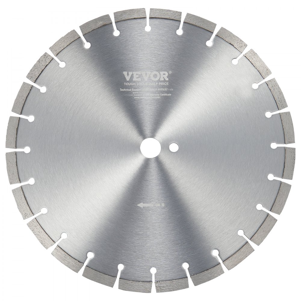 VEVOR Diamantsägeblatt, 14 Zoll/350 mm Betonsägeblatt nass oder trocken, 0,47 Zoll/12 mm Diamantsegmentsägeblatt mit flachen Zähnen, universeller Mittellochdurchmesser 1 Zoll/25,4 mm, für Beton, Zementplatten, Fliesen, Ziegel