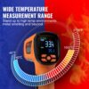 VEVOR Infrarot Thermometer IR 50:1 Pyrometer -40°C bis 1500°C Laser Temperaturmesser 180x120x60mm Temperaturmessgerät Nicht Menschliches Körperthermometer für Kochen/Barbecue/Gefrierschrank/Industrie – Bild 3
