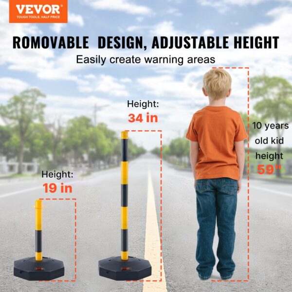 VEVOR Verkehrshütchen Verkehr Absperrpfosten 6 Stk. 285 x 285 mm Warnkegel Verkehrsleitkegel Warnleitkegel mit Kette, Leitpfostenkegel Straßensperrpfosten Gelb & Schwarz Wasser- & Sandeinspritzung – Bild 2 VEVOR Verkehrshütchen Verkehr Absperrpfosten 6 Stk. 285 x 285 mm Warnkegel Verkehrsleitkegel Warnleitkegel mit Kette, Leitpfostenkegel Straßensperrpfosten Gelb & Schwarz Wasser- & Sandeinspritzung – Bild 2