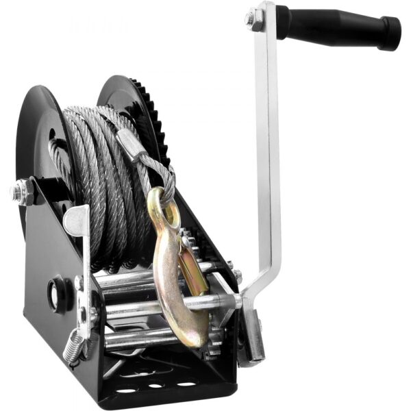 VEVOR Seilwinde 1587,5kg Handseilwinde 260x147x182mm Bootswinde 2-Wege-Ratsche/2-Gang Handwinde mit ca. 10m Kabel Gurtwinde mit ergonomischen Griff Handseilzug Winde für Fahrzeuge und Boote VEVOR Seilwinde 1587,5kg Handseilwinde 260x147x182mm Bootswinde 2-Wege-Ratsche/2-Gang Handwinde mit ca. 10m Kabel Gurtwinde mit ergonomischen Griff Handseilzug Winde für Fahrzeuge und Boote