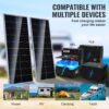 VEVOR 200W Solarpanel 2er-Set 12V monokristallinen Solarmodul plus Laderegler 16,66A Solaranlage Umwandlungsrate von 23 % Kompatibel mit AGM-, GEL-, FLD-, LI-Batterien Ideal für Wohnmobile Yachten Zuh – Bild 3