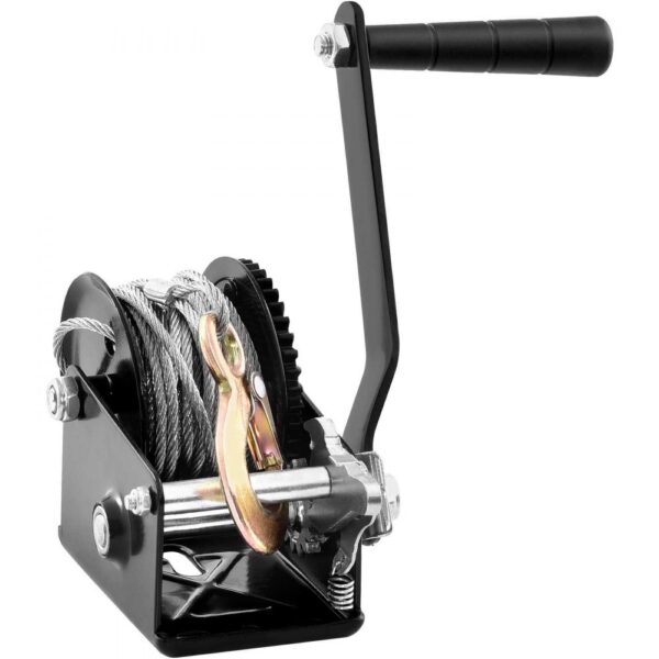 VEVOR Seilwinde 362,8kg Handseilwinde 173x126x119mm Bootswinde 2-Wege-Ratsche/1-Gang Handwinde mit ca. 10m Stahlseil Gurtwinde mit ergonomischen Griff Handseilzug Winde für Fahrzeuge und Boote VEVOR Seilwinde 362,8kg Handseilwinde 173x126x119mm Bootswinde 2-Wege-Ratsche/1-Gang Handwinde mit ca. 10m Stahlseil Gurtwinde mit ergonomischen Griff Handseilzug Winde für Fahrzeuge und Boote