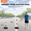 VEVOR Verkehrshütchen Verkehr Absperrpfosten 4 Stk. 285 x 285 mm Warnkegel Verkehrsleitkegel Warnleitkegel mit Kett, Leitpfostenkegel Straßensperrpfosten Rot & Weiß Wasser- und Sandeinspritzung – Bild 2