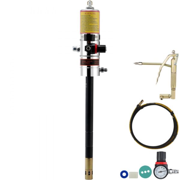 VEVOR Fettpumpe Luftbetriebene Fettpumpe mit 50:1 Druckverhältnis, 3,96 m Hochdruckschlauch und Fettpresse, Pneumatische Fettpumpe, Tragbare Schmierfettpumpe mit um 360° Schwenkbarem Fettpressenkopf