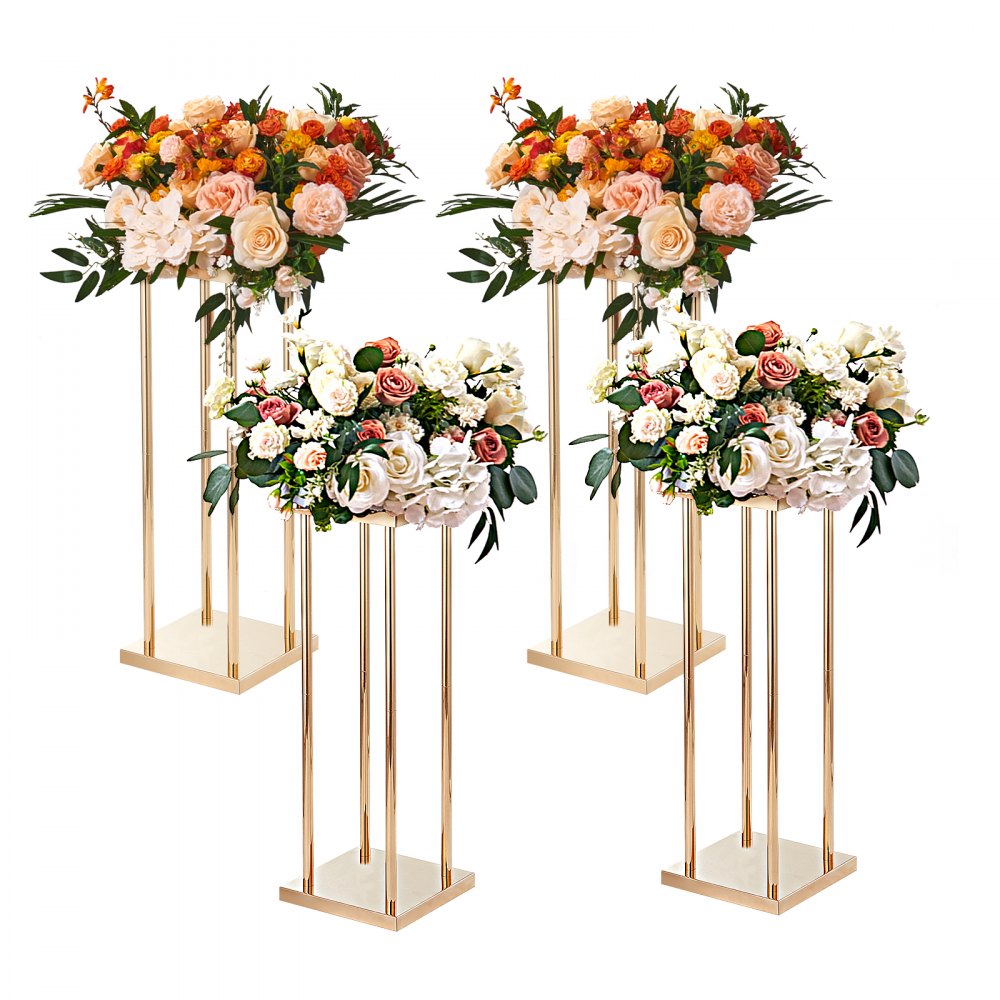 VEVOR 4er-Set Blumenhocker Eckig 20x20x80cm Blumenständer Eisen Beistelltisch Modern Blumensäule Metall-Laminat Pflanzenhocker Pflanzenständer Metallständer für Dekoration von Bars Hotels Cafés