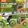 VEVOR Hunde-Fahrradanhänger, trägt bis zu 30 kg, 2-in-1-Fahrradträger für Haustier-Kinderwagen, einfach zusammenklappbarer Wagenrahmen mit Schnellspannrädern, universeller Fahrradkupplung, Reflektoren – Bild 2 VEVOR Hunde-Fahrradanhänger, trägt bis zu 30 kg, 2-in-1-Fahrradträger für Haustier-Kinderwagen, einfach zusammenklappbarer Wagenrahmen mit Schnellspannrädern, universeller Fahrradkupplung, Reflektoren – Bild 2