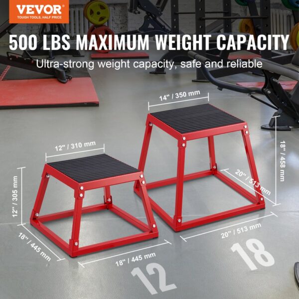 VEVOR Plyometrische Sprungbox, 305 mm Plyo-Box, Plyometrische Plattform Plyobox Rot, Rutschfeste Fitness-Übungs-Step-Up-Box für Heimtraining, Konditions-Krafttraining, Gesäß, Oberschenkel Trainieren – Bild 2 VEVOR Plyometrische Sprungbox, 305 mm Plyo-Box, Plyometrische Plattform Plyobox Rot, Rutschfeste Fitness-Übungs-Step-Up-Box für Heimtraining, Konditions-Krafttraining, Gesäß, Oberschenkel Trainieren – Bild 2