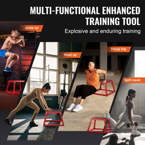 VEVOR Plyometrische Sprungbox, 305 mm Plyo-Box, Plyometrische Plattform Plyobox Rot, Rutschfeste Fitness-Übungs-Step-Up-Box für Heimtraining, Konditions-Krafttraining, Gesäß, Oberschenkel Trainieren – Bild 5 VEVOR Plyometrische Sprungbox, 305 mm Plyo-Box, Plyometrische Plattform Plyobox Rot, Rutschfeste Fitness-Übungs-Step-Up-Box für Heimtraining, Konditions-Krafttraining, Gesäß, Oberschenkel Trainieren – Bild 5