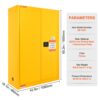 VEVOR Sicherheitsschrank für brennbare Flüssigkeiten, 170 L, Lagerschrank für brennbare Flüssigkeiten aus kaltgewalztem Stahl, 42,9 x 18,1 x 165,61cm, explosionsgeschützt, mit 2 verstellbaren Regale – Bild 3