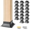 VEVOR 20er-Set Aufschraubhülse 153 x 153 x 62 mm Pfostenträger Kohlenstoffstahl Pfostenschuh Pfosten Pfostenunterlage Bodenhülse Stützenfuß Ideal für Verandageländern, Pergolen und Säulen