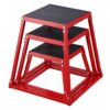 VEVOR 3-teilige Plyometrische Sprungboxen, 305/458/609 mm Plyometric Box Rot, Rutschfestes Fitness-Übungs-Step-Up-Box-Set für Heim-Fitness-Training, Konditions-Krafttraining, Jump Training Tragbar