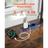 VEVOR Gaming-Schreibtisch L-Förmig, Ecktisch mit LED-Beleuchtung, 1,58 m Eck-Computertisch mit Steckdosen, Verschiebbarem CPU-Ständer & Aufbewahrungsschubladen, PC-Gamertisch für Homeoffice – Bild 4