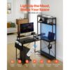 VEVOR Gaming Tisch L Form 1,2 m, Eck-Computertisch mit Monitorständer, Steckdosen, Verschiebbarem CPU-Ständer & Ablage, Eckschreibtisch 68 kg Tragfähigkeit, Gamertisch für Homeoffice – Bild 3