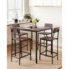 VEVOR Bartisch-Set (5-tlg.) mit 4 Barstühlen & abgerundeten Kanten, quadratischer Kneipentisch Stehtisch (90 x 90 x 91 cm), Bistrotisch Esstisch, geeignet für Büro Minibar Wohnzimmer Esszimmer – Bild 2