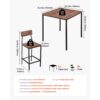 VEVOR Bartisch-Set (5-tlg.) mit 4 Barstühlen & abgerundeten Kanten, quadratischer Kneipentisch Stehtisch (90 x 90 x 91 cm), Bistrotisch Esstisch, geeignet für Büro Minibar Wohnzimmer Esszimmer – Bild 3