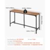 VEVOR Bartisch mit abgerundeten Kanten & ausziehbarem horizontalem Design, rechteckiger Kneipentisch Stehtisch (1600 x 398 x 915 mm), Bistrotisch Esstisch Hellbraun, Schwarz, geeignet für Minibar – Bild 3