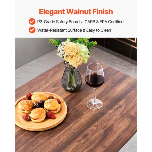VEVOR Bartisch-Set (5-tlg.) mit 4 Barstühlen & abgerundeten Kanten, rechteckiger Kneipentisch Stehtisch (1200 x 600 x 915 mm), Bistrotisch Esstisch, geeignet für Büro Minibar Esszimmer Wohnzimmer – Bild 4